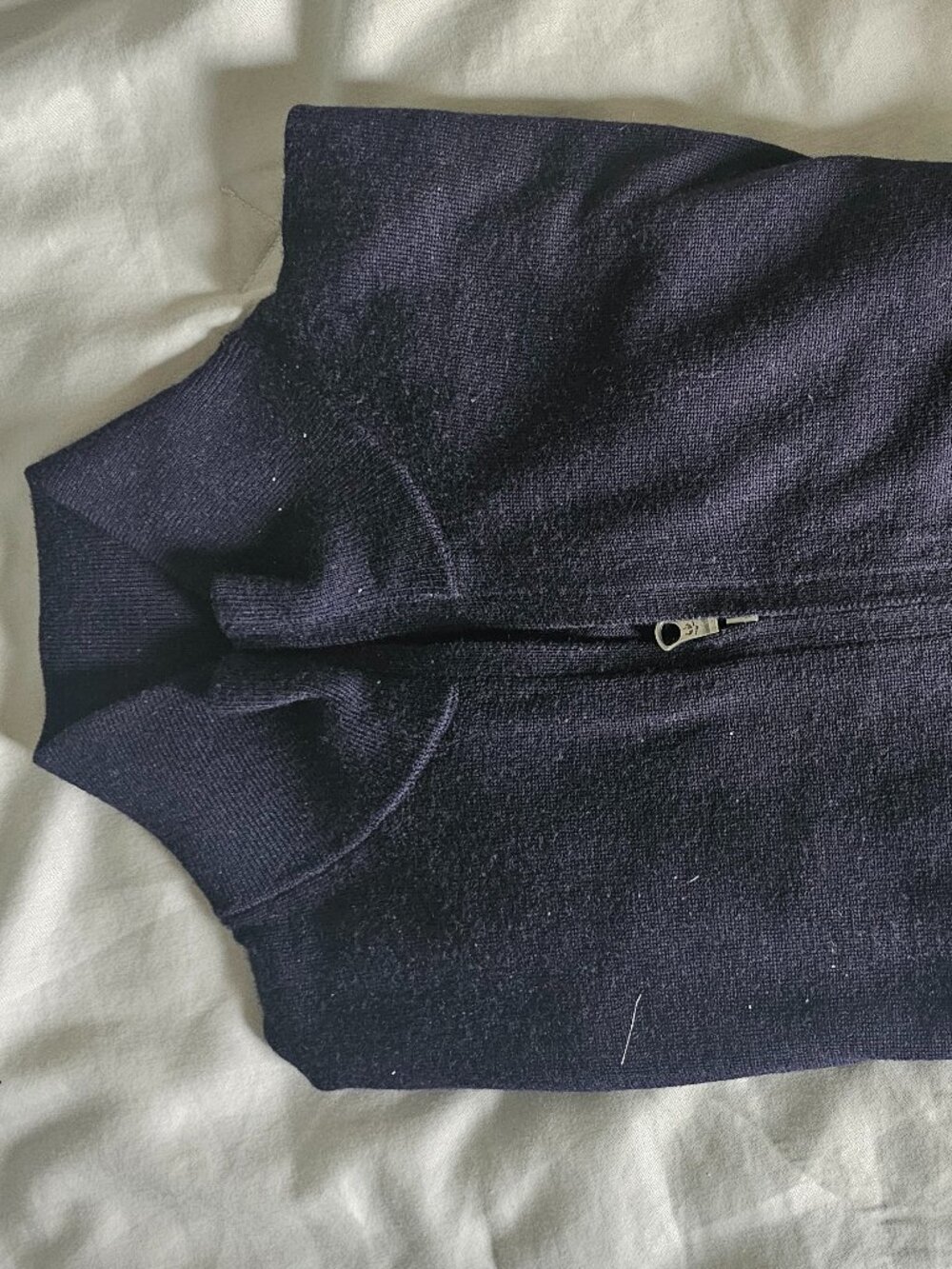 Brooks Brothers Extra Fine Merino Wool Half Zip Sweater Navy Size Small